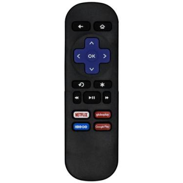 Imagem de Controle remoto para tv aoc roku netflix / hbo go / globo play / googl