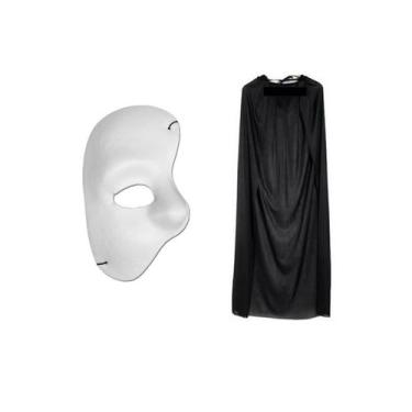 Imagem de Fantasia Fantasma da Opera Capa e Mascara Festas Halloween - MC Presen