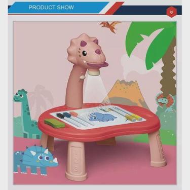 Imagem de Mesa Projetor Desenho Infantil Mesinha De Desenho Projetara Dinossauro