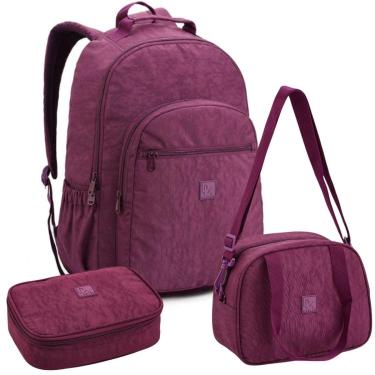 Imagem de Kit Mochila Estojo Lancheira Crinkle Bolsa De Costas Escolar-Unissex