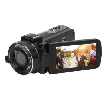 Imagem de Câmera de Vídeo 2K, Gravador de Vídeo Com Zoom Digital 16X Com Tela de Rotação de Toque IPS de 3,0 Polegadas, Controle Remoto para Viagens Com Sensor de Alta Sensibilidade de 8