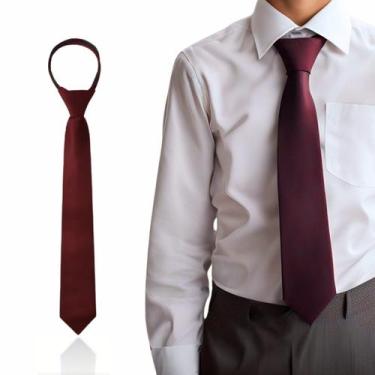 Imagem de Gravata Slim Social Com Nó Pronto E zíper Juvenil 6 a 16 Anos - ITUDEZ