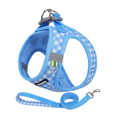 Imagem de AIITLE Easy Walk – Conjunto de coleira e coleira para cães, não puxa, malha respirável de verão, listras refletivas, ajustável, à prova de fuga, para uso ao ar livre, para cães médios, azul, G