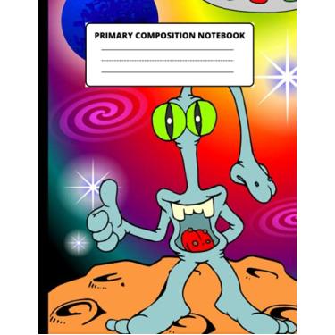 Imagem de Primary Composition Notebook Aliens: Write And Draw Exercise Book With120 Pages And Size 8.5 Inches x 11 Inches