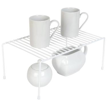 Imagem de Smart Design Prateleira de armazenamento de armário - média (21 x 30 cm) - Arame de metal de aço - Organização organizadora de armário, prato, balcão e despensa - Cozinha [branco]