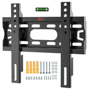 Imagem de Solid As Mountain Suporte de parede fixo para TV de perfil baixo para TVs e monitores planos pequenos universais de 17 a 42 polegadas, suporte de parede para monitor de TV fino, serve para pinos de