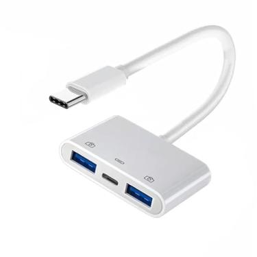 Imagem de xiwai Hub USB C tipo C para duplo tipo-A USB3.0 fêmea com adaptador de carregamento de energia PD 3 em 1 extensor USB compatível com laptop e tablet e telefone