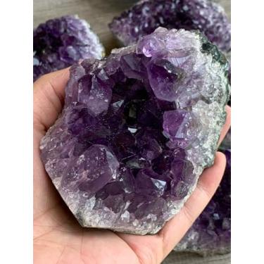 Imagem de Aglomerado de ametista roxa profunda, geodo de ametista natural, drusa de ametista, cristal de ametista bruta (0,2-0,5 kg)