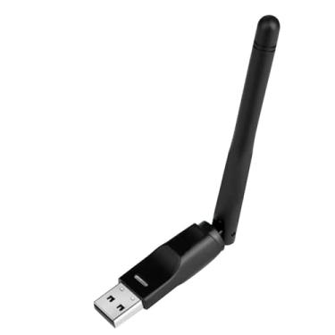 Imagem de Ralink RT5370 USB 2.0 150mbps WiFi cartão de rede sem fio 802.11 B/g/n adaptador LAN com antena giratória preta