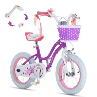 Imagem de Royalbaby EZ Stargirl Bicicleta infantil, fácil de aprender, equilibrar para ciclismo, bicicleta de equilíbrio e pedal de 30 polegadas, bicicleta para iniciantes para meninas de 3 a 4 anos, 30 cm com