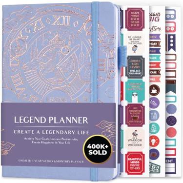 Imagem de Legend Planner – Planejador de vida semanal e mensal para atingir seus objetivos e viver mais feliz. Caderno organizador e diário de produtividade. A5 (Periwinkle)