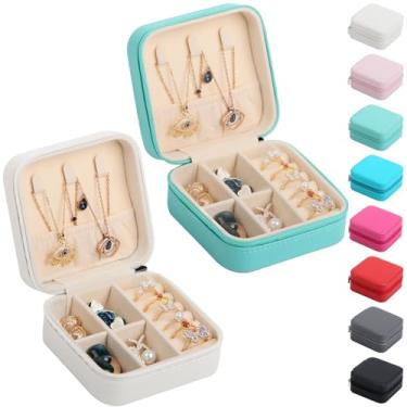 Imagem de 17Dec 2 pequenos organizadores de joias de viagem, mini itens essenciais de viagem para mulheres, presentes de dama de honra, presentes de aniversário para mulheres, caixa de joias pequena para