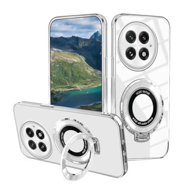 Imagem de Wousunly Capa compatível com OnePlus 13 com suporte magnético, capas de telefone OnePlus 13 de silicone transparente para carro acessórios Funda à prova de choque capa protetora original de luxo