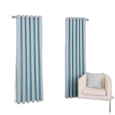 Imagem de Cortina Tecido Oxford Azul-Bebê 300X180 Sala/Quarto - Fabritex