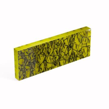 Imagem de Tala em acrilico para cabo de faca 10mm 15 x 5cm amarelo/preto - CPV
