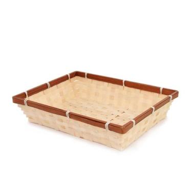 Imagem de Cesto de Palha Edges RT Brown - 32 x 24 x 7 cm - Wincy Pascoa