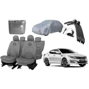 Imagem de Jogo de capa couro cinza Optima 2012 a 2016 + capa de cobrir + limpa v