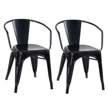 Imagem de Kit 2 Cadeiras Tolix Ferro Francesinha com Braço