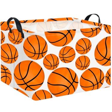 Imagem de CLOCOR Cesta Retangular De Basquete Vazia, Cesta De Presente Para Crianças, Cesta De Armazenamento À Prova D'Água Com Alças, Caixa De Brinquedos, Caixa De Livros, Decoração De Quarto (Basquete)