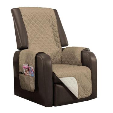 Imagem de Protetor De Poltrona Manu Dupla Face Microfibra - Cáqui-palha