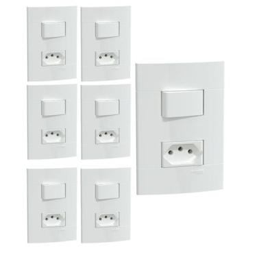 Imagem de kIT 7 CONJUNTOS DE INTERRUPTORES+TOMADA 10A 250V SCHNEIDER