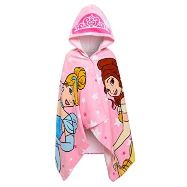 Imagem de Kids Disney Princesa Toalha com Capuz 100% Algodão Poncho Meninas Grande Toalha de Banho Infantil Praia Piscina Envoltório Quente Saída de Mudança de Banho