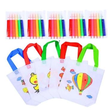 Imagem de Kit 15 Sacolinhas De Pintar Sacola Lembrancinha Aniversário - Importad