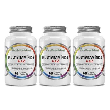 Imagem de Kit 3x Suplemento Multivitamínico AZ Caps 60 cápsulas Flora Nativa
