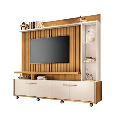 Imagem de Estante de TV 60 Pol 200cm Sam Cinamomo/Off White H01 - D`Rossi