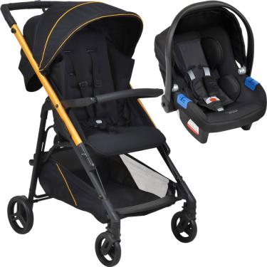 Imagem de Carrinho de Bebe com Bebe Conforto Burigotto Tak Metal Gold