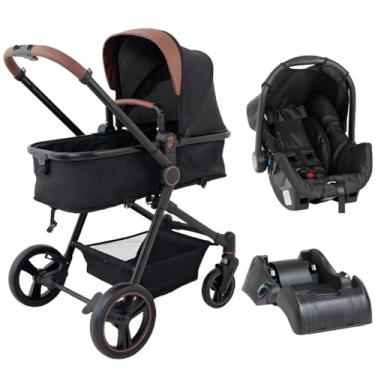 Imagem de Carrinho de Bebê Ivy TRIO Berço Passeio Moisés com Bebê Conforto e Base Carro Travel System 0 a 15 Kg Preto Caramelo