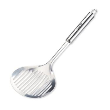 Imagem de TENTA Kitchen Vários utensílios de cozinha de aço inoxidável espátula espátula espátula escorredor escorredor filtro de água colher panela quente colher confortável design de aderência coador concha