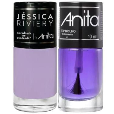 Imagem de Esmalte Amendoada ou Quadrada Coleção Jéssica Riviery + Top Brilho 10m