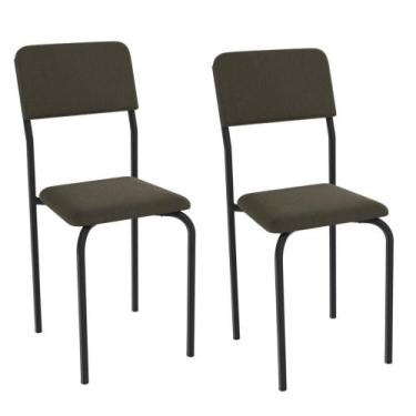 Imagem de Conjunto 2 Cadeiras Kappesberg 2C133PRF-A060 Metal Estofada 87x39x46cm