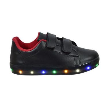 Imagem de Tênis Infantil Masculino Com Led Casual Moderno Confortável Novo +Boné