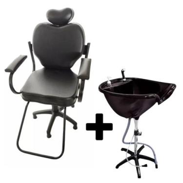Imagem de Kit Salão Lavatório Portátil + Cadeira Henvifer