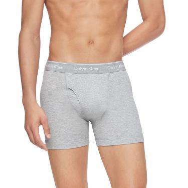 Imagem de Cueca boxer Calvin Klein Cotton Classics para homens, pacote com 3 unidades, cinza L