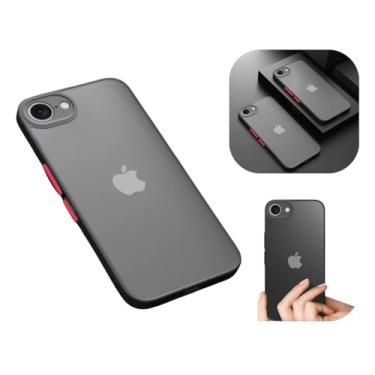Imagem de CORONITAS Capa Capinha Translúcida Fosca Premium para iPhone 16e Preta, Proteção Câmera, Case com Bordas Anti Impactos 16e
