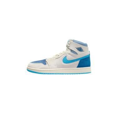 Imagem de Tênis masculino Jordan 1 High Zoom Air CMFT 2 Sail/DK Powder Blue-Blue Grey (DV1307 104), Sail/Dk Powder Azul-Azul Cinza, 43