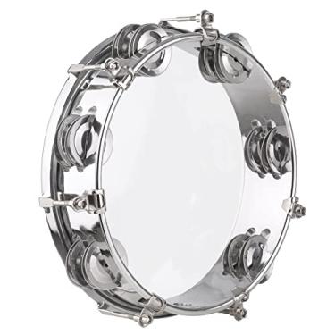Imagem de Pandeiro, Campainha, Jingle Bell Pratos de Metal de Fileira Dupla, Instrumento de Bateria, Percussão Portátil para Dançar, Cantar, karaokê, Aula de Música (8 polegadas)