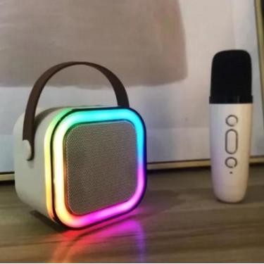 Imagem de Mini Karaoke Portatil RGB Com Bluetooth Microfone Sem Fio - Karaoke Sp