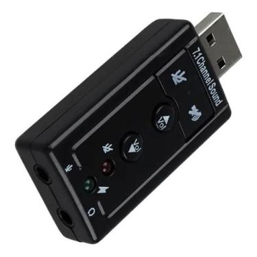 Imagem de Placa de som adaptador usb externo áudio p2  7.1 pc notebook - XTRAD