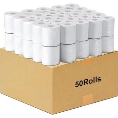 Imagem de IETFULL Papel térmico de 5 cm x 127 cm (50 rolos), papel de recibo sem BPA, papel térmico de recibo de 58 mm para todas as mini impressoras térmicas POS de 58 mm, máquinas de cartão de crédito com