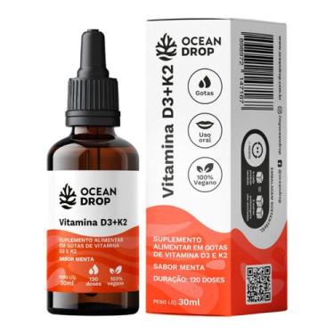 Imagem de Vitamina D3 + K2 em Gotas Ocean Drop 30ml Sabor Menta