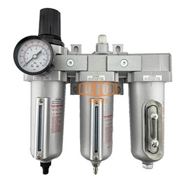 Imagem de Regulador de filtro de grau industrial NPT 1,27 cm para serviço pesado, sistema de secagem dessecante coalescente para linhas de ar comprimido, tigelas de metal, ótimo para spray de tinta e cortador