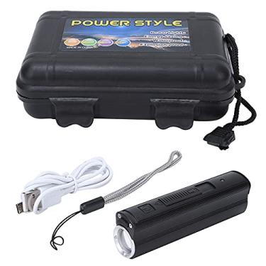 Imagem de Liga de alumínio USB Carregamento LED Lanterna Brilhante Luz Long Range Wide Beam Outdoor Camping Mini Tocha com isqueiro Durable Lightweight Design Compacto