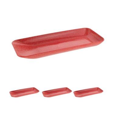 Imagem de Jogo 3un travessa retangular petisqueira vermelho - EVO