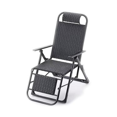 Imagem de Cadeira de vime portátil para pátio, espreguiçadeira de móveis, cadeira, cadeiras de acampamento grandes, encosto ajustável ajustável, para pátio, quintal, piscina, praia.