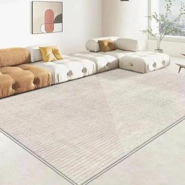 Imagem de Tapete moderno e luxuoso para sala de estar, estilo simples, mesas de centro, tapetes grandes para decoração de casa, cabeceira de quarto (3,2 x 5,2 pés (100 x 160 cm)/sem fiapos)