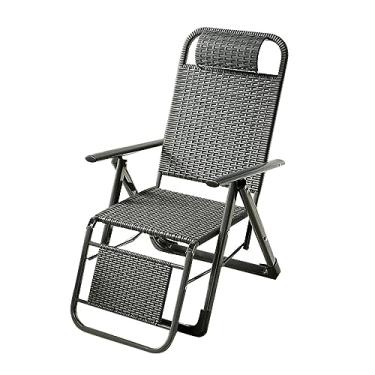 Imagem de Cadeiras de acampamento de vime ao ar livre, cadeira, espreguiçadeira portátil para pátio, espreguiçadeira de móveis, encosto ajustável ajustável, para pátio, quintal, piscina, praia.